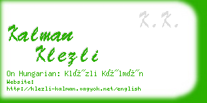 kalman klezli business card